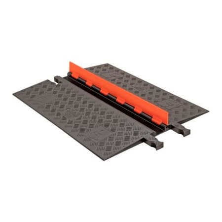 Justrite Cable Ramp, 1-1/4 in H, 39-3/4 in L, 28-1/2 in W, 1 Channel, Polyurethane, Black, Orange GD1X75-O/B